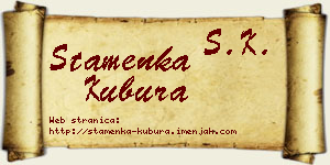 Stamenka Kubura vizit kartica
